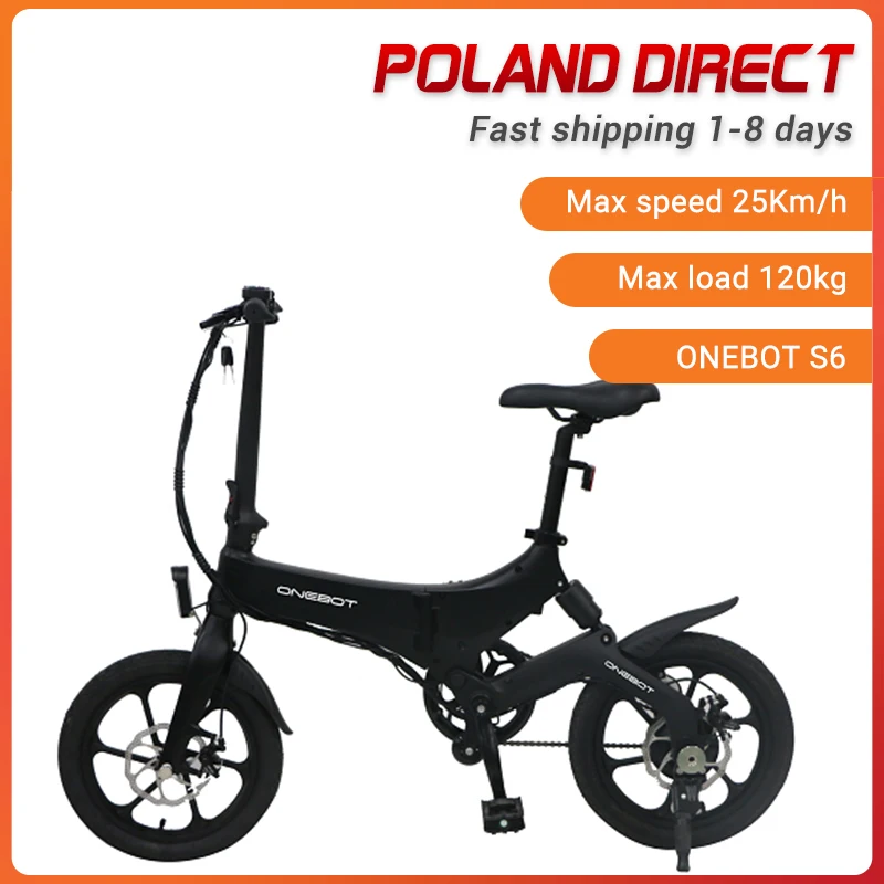 [EU Direct] ONEBOT S6 36V 250W 3 режима складной электрический велосипед мопед 25 км/ч