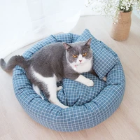 pet bed for cats cotton and linen exquisite round nest coop small dogs accessories chihuahua animal supplies cute cat beds mats