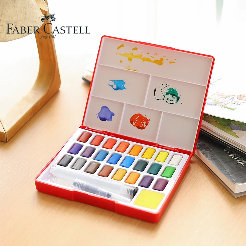 Faber Castell Solid Watercolor Paint Set 24/36/48 Colors wit