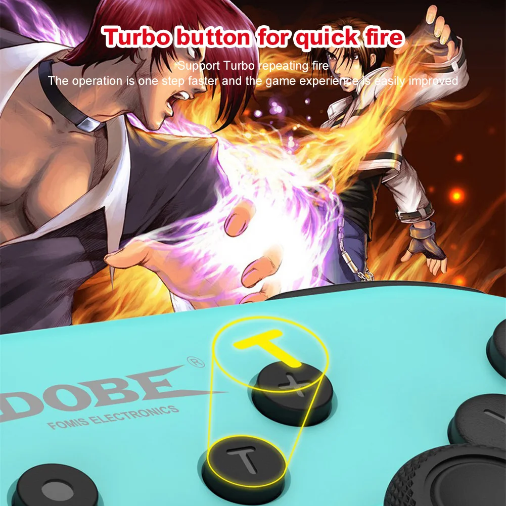 

Wireless Bluetooth Controller with Vibration, 2 Thumbsticks, Turbo Button Gamepad for PC, Nintendo Switch, Switch Lite