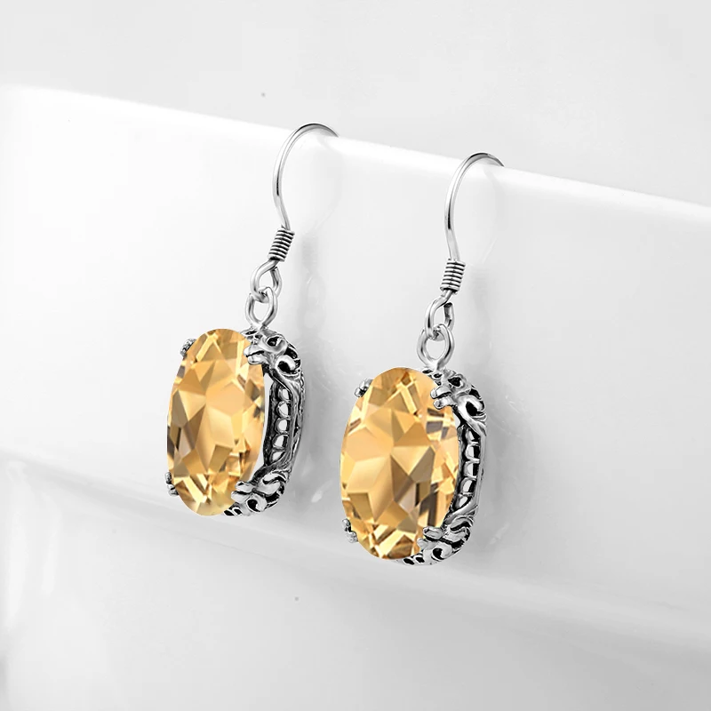 В виде капель с кристаллами в форме Женские однотонные 925 Настоящее серебро