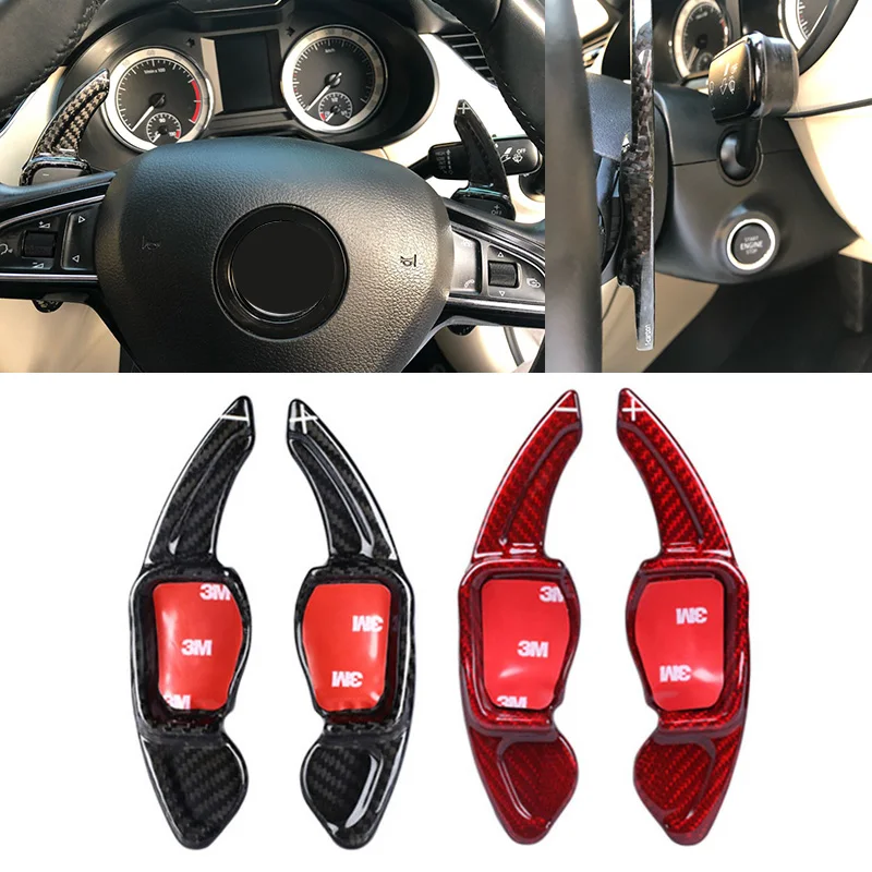 Карбоновые рычаги переключения передач DSG на руль для Skoda Octavia VRS 2014 2015 2016 2017 2018