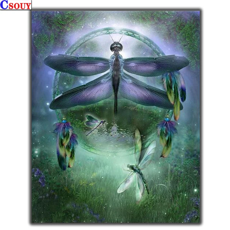 

5D DIY Diamond Painting Dragonfly Diamond Mosaic Drawing Full Square Round Drill Diamond Embroidery Cross Stitch Home Decor Gift
