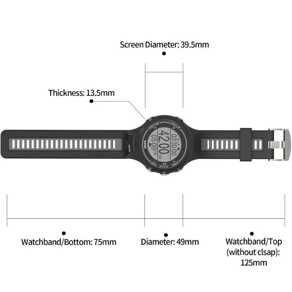 Мужские Цифровые GPS часы для бега с Bluetooth на основе пульса скорость расстояние