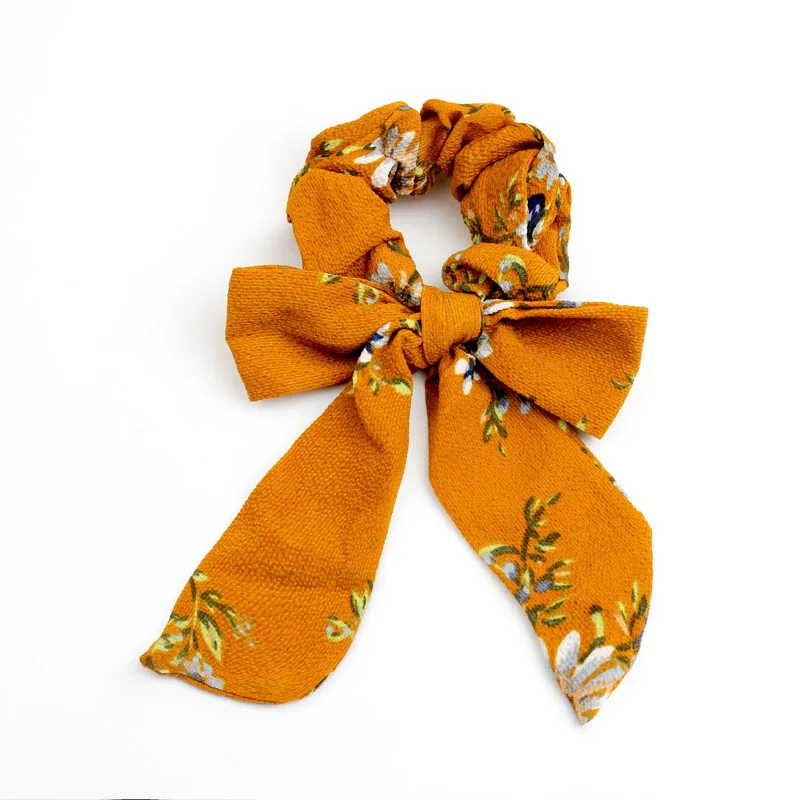 

Bow Streamers Hair Ring Fashion Ribbon Girl Hair Bands Scrunchies Horsetail Tie Solid Headwear Hair Accessories