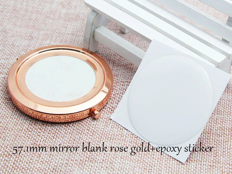 

10kits 57.1mm Metal Blank Mirror Compact Double Side Pocket Mirror Portable Makeup Mirror For Girls Beauty Tool (Mirror+Epoxy)