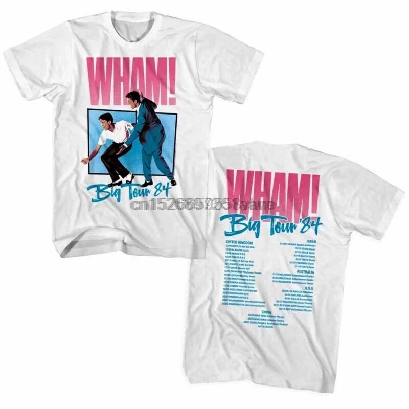 Wham Джордж Майкл Make it Big Tour 1984 Мужская футболка популярный музыкальный альбом