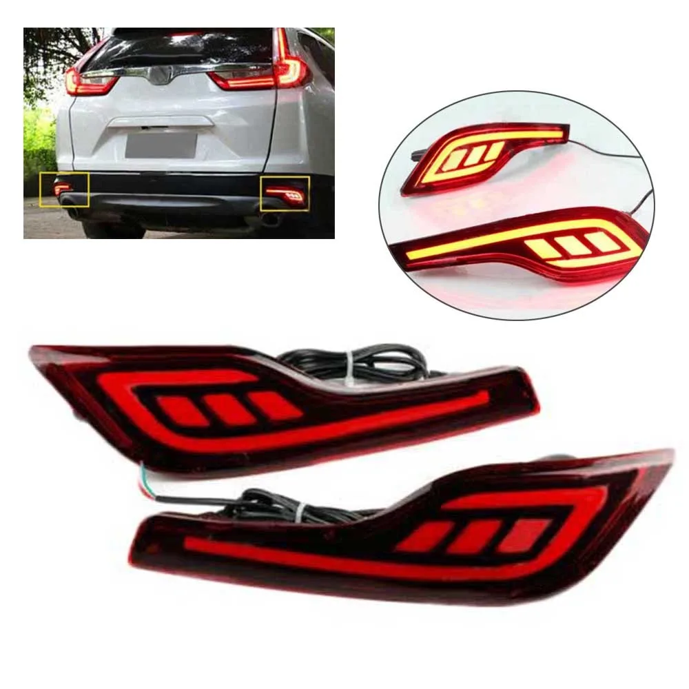 

1 Pair Car LED Rear Bumper Reflector Brake Tail Fog Light Lamp For Honda CR-V 2017-2019 ABS+High Quality LED Car Lights