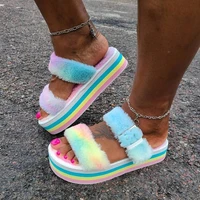 summer new outdoor mao mao shoes 2021 fashion color slippers flat bottom ladies sandals with open toe