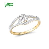 vistoso gold rings for women genuine 9k 375 yellow gold ring sparkling white cz promise band rings anniversary fine jewelry