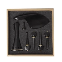 high quality one set of high end violin 44 ebony material accessories including chin rest knob tailpiece pegs