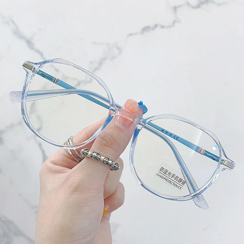 

Fashion Transparent Clear Computer Anti Blue Light Glasses Frame Women Oval Eyewear Blocking Glasses Optical Spectacle Eyeglass