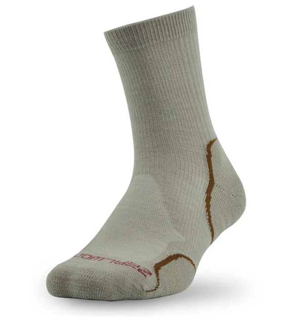 1 pair Khaki Носки из мериносовой шерсти, ZEALWOOD Athletic cushit Crew hiking& походные носки, 1/3 пар - Цвет: 1 pair Khaki