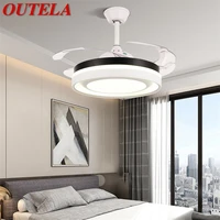 outela ceiling fan light without blade lamp remote control modern simple led for home living room