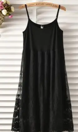 black strap Корейское женское летнее кружевное вязаное платье большого размера, тонкое платье с высокой талией, Vestido, милое платье-пуловер без рукавов в стиле Mori Girl, Robe Tunique - Цвет: black strap