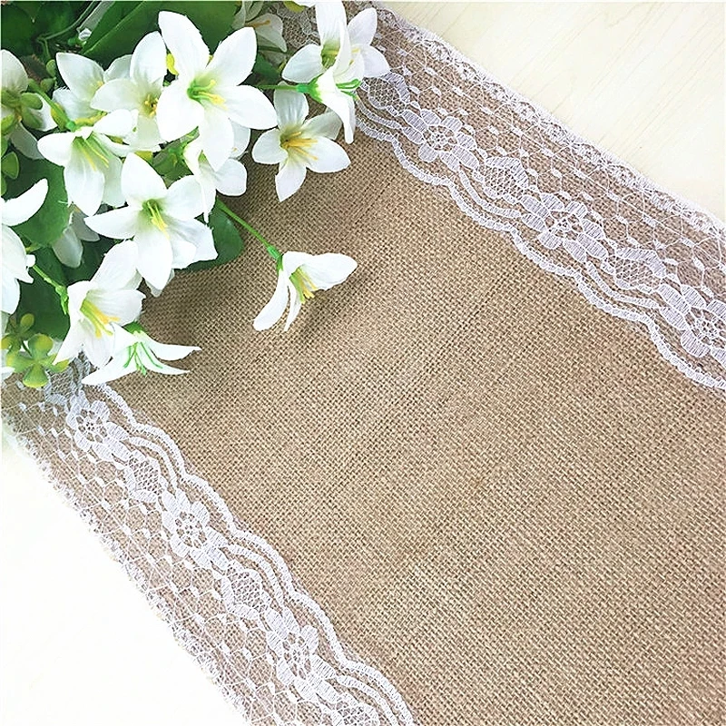 Винтажные дизайнерские джутовые скатерти 30*275 см для свадьбы Рождества кроше