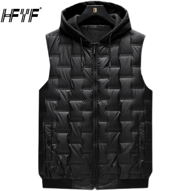 HFYF 5XL Sleeveless Parkas Men Vest Jacket Winter Fashion Autumn Hip Hop Streetwear Jackets Male Oversize Loose Japanese Casual