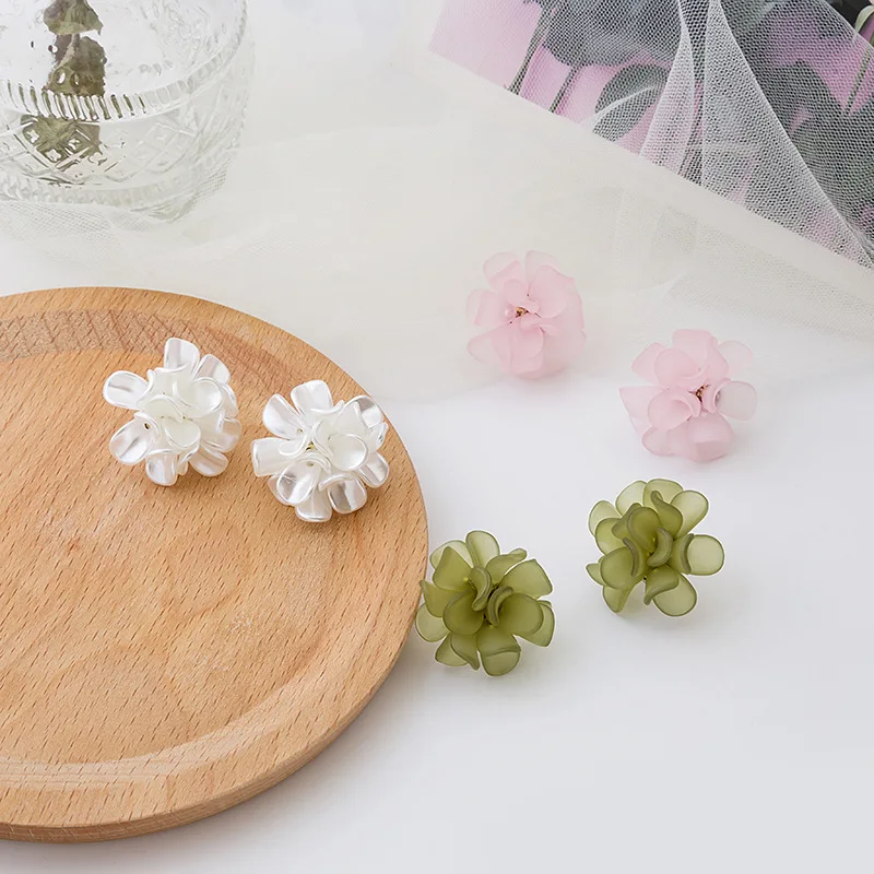 Милые серьги гвоздики в Корейском стиле карамельных цветов из смолы для женщин и