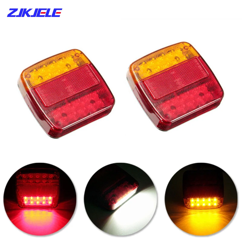 

2pcs 26LED Taillight 12V Trailer Truck Caravan Rear Reverse Warning Light Turn Signal Indicator Brake Lamp Number Plate Light
