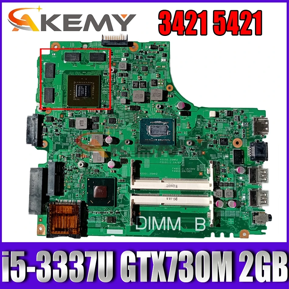 Материнская плата Akemy для ноутбука Dell Inspiron 3421 5421 материнская 12204-1 DNE40-CR 5J8Y4 W/ i5-3337U