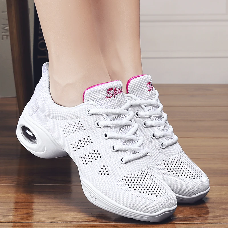 

2021 Spring and Autumn New Dance Shoes Ladies Mesh Soft Sole Casual Shoes