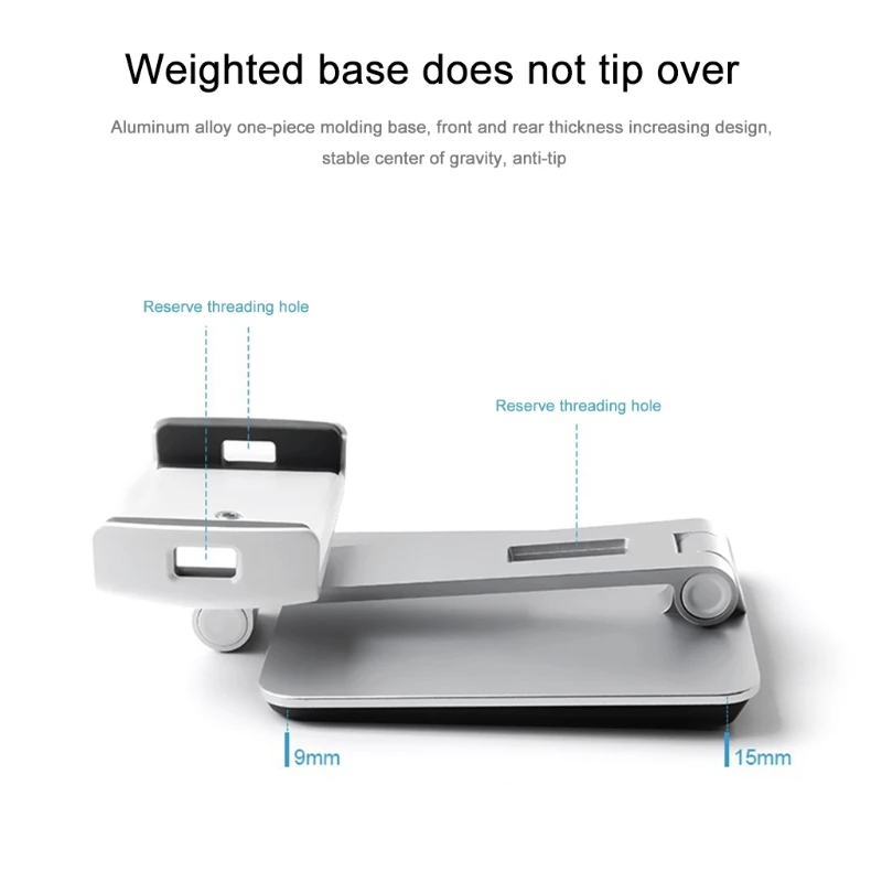 

Aluminum Cell Phone/Tablets Stand Non Slip Cradle Dock Holder Stable Desktop Stand Compatible With All Mobile Phones