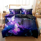 Комплект постельного белья из 23 предметов с красочными мультяшными бабочками, пододеяльник с 3D принтом красивых животных, удобное мягкое покрывало, наволочка