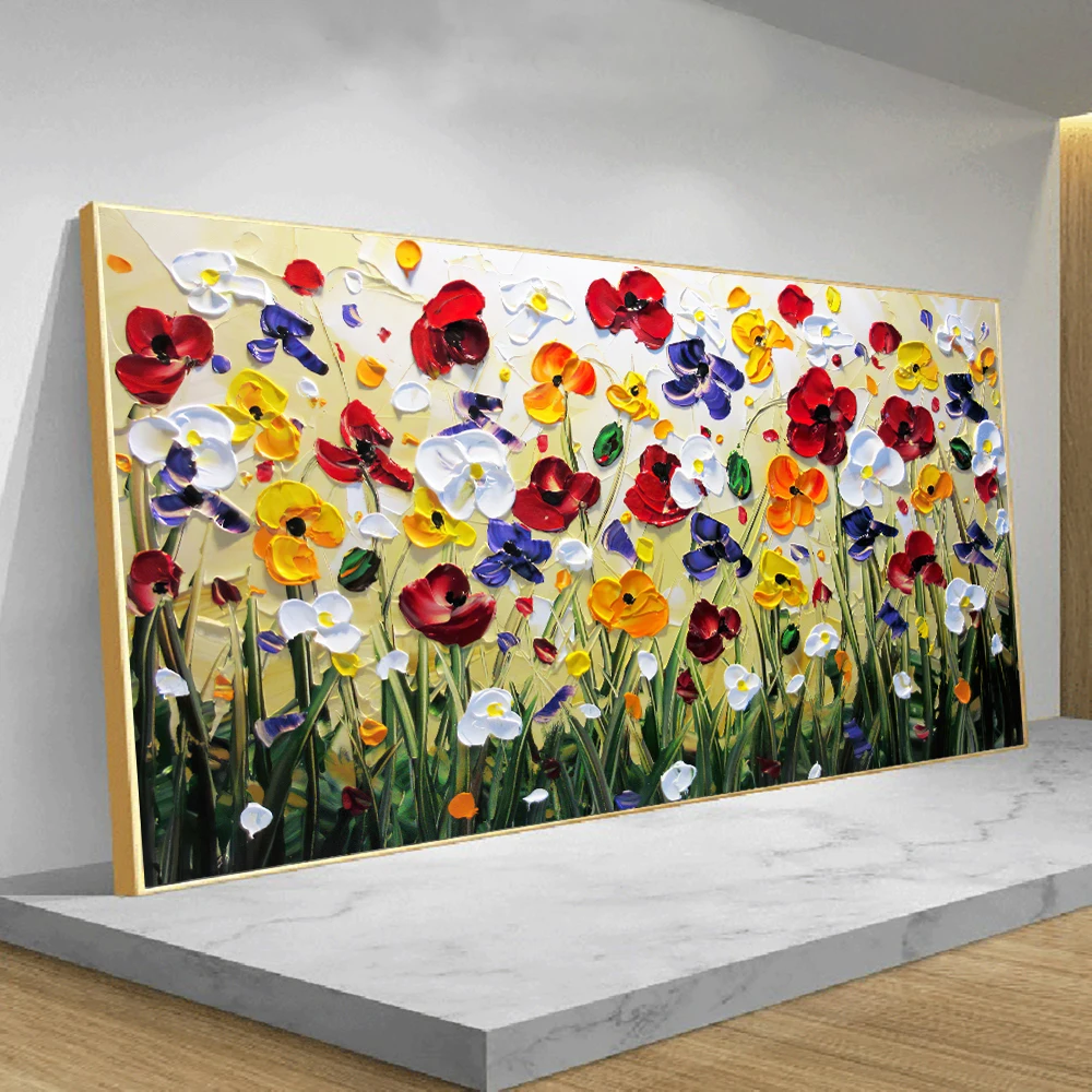 

New Large Size DIY Painting By Numbers Bright flowers Oil Painting Paint By Numbers Wall Art Picture Home Decor new