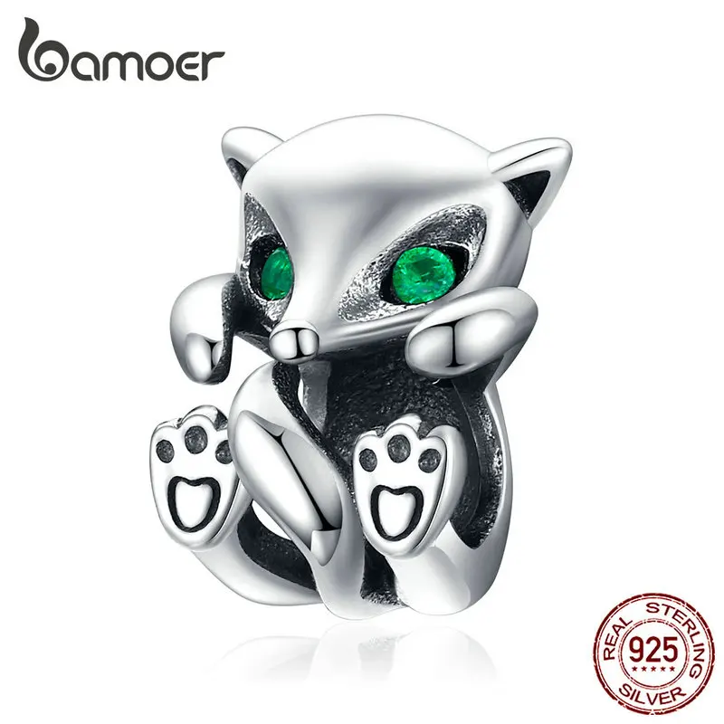 Bamoer Baby Fox Animal Metal Charm fit оригинальный браслет из серебра 925 пробы, модное ювелирное изделие, SCC1290