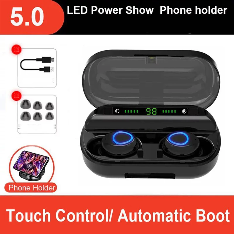 

Headphone Wireless Bluetooth 5.0 Wireless Charging Case Binaural Stereo Earbuds Headphones With Mic Charging Box For Smart Phone
