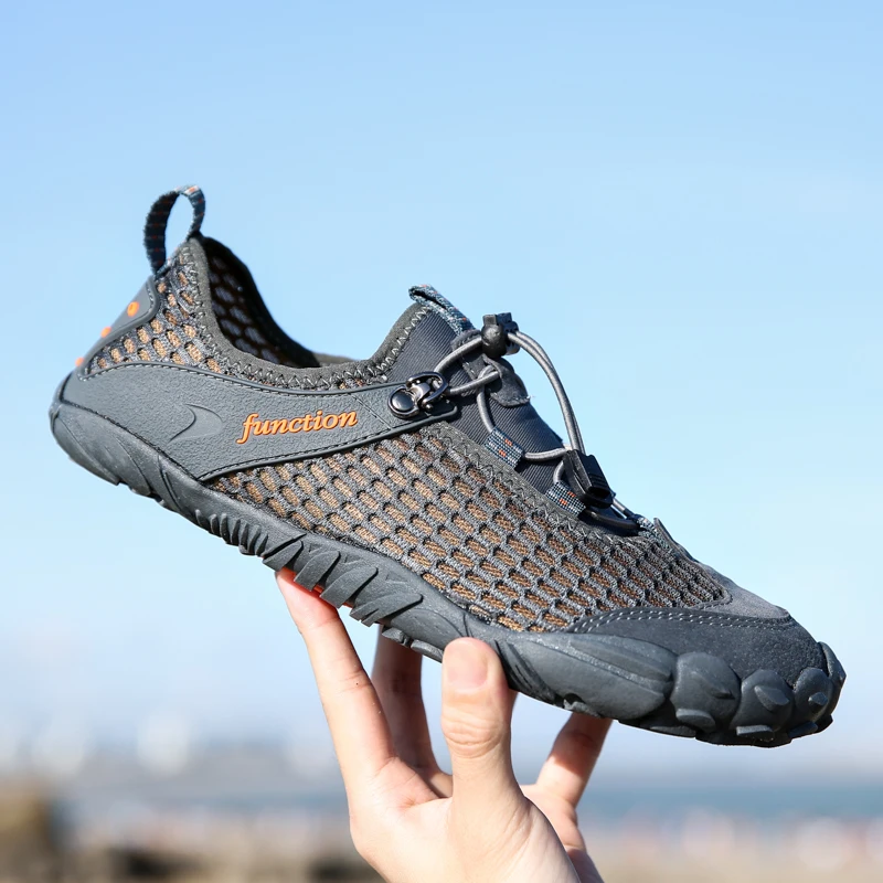 Outdoor Hiking Trekking Shoes Breathable Lightweight Soft Upstream Socks Slippers Mesh Upper Vamp Non-slip Beach Aqua Shoes Men