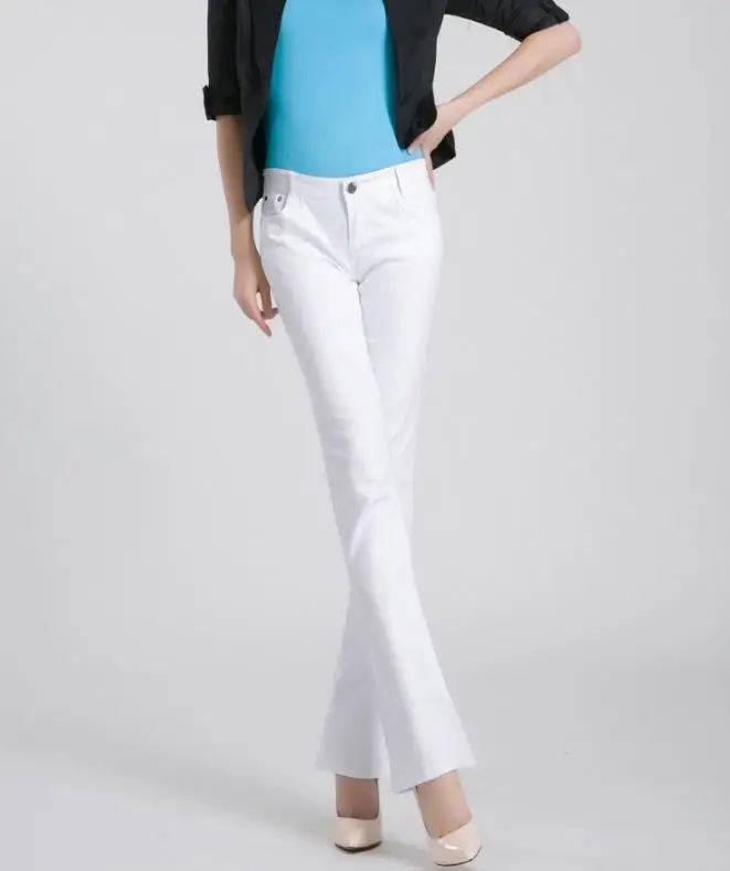 

Women Summer Spring Plus Size Candy Colored Thin Hip Stretch Body Flare Pants Bodycon Stretch Flare Trousers