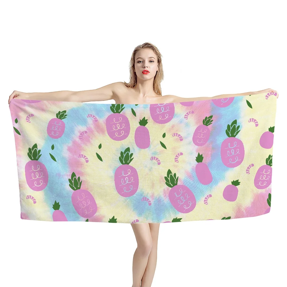 

Летнее пляжное полотенце с рисунком ананаса, банное полотенце большого размера, полотенце из микрофибры с принтом, полотенце для плавания, ...