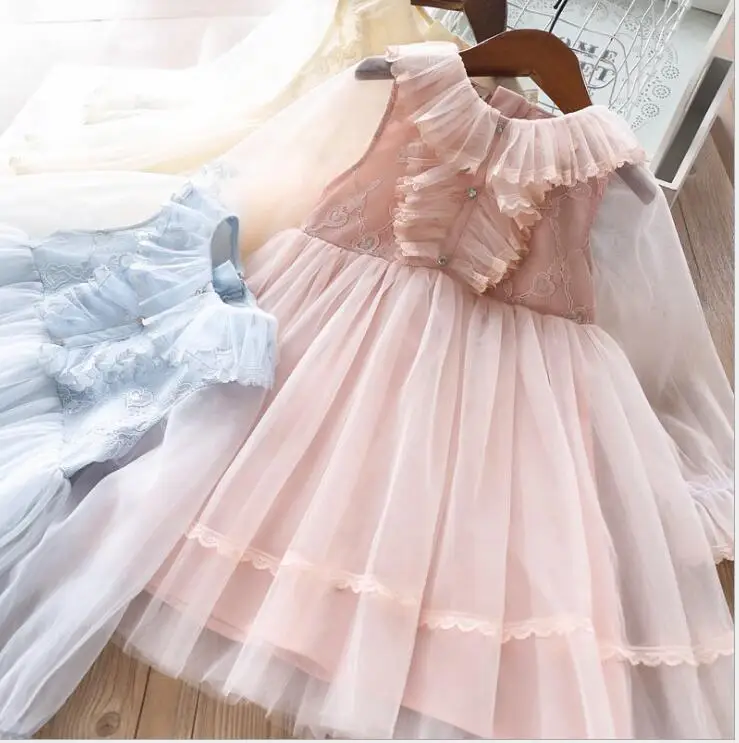 2020 новые весенние детские кружевные платья феи с оборками милая мягкая одежда