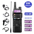 Walkie Talkie 8W Baofeng UV-5R двухсторонняя любительская радиостанция VHF UHF hf приемопередатчик Любительская 3800mAh UV5R Talki Walki