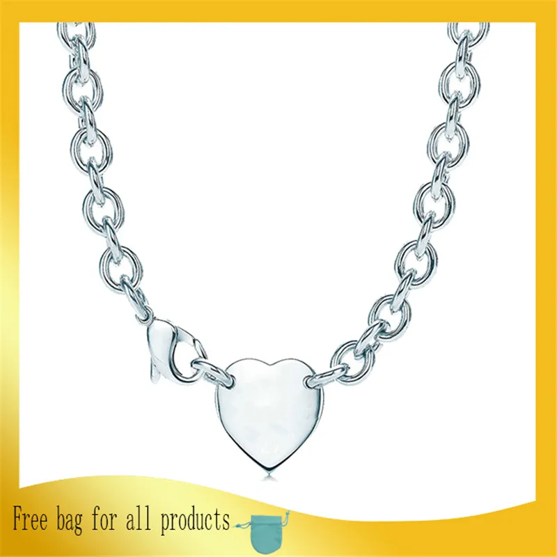 

Original 1:1 LOGO S925 Sterling Silver Jewelry Heart-shape Pendant Necklaces for Women Girl Birthday Valentine GIFT