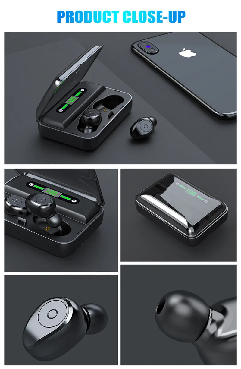 TWS F9 8D беспроводные наушники Bluetooth 5,0 наушники светодиодный дисплей 1300 мАч power Bank гарнитура в ухо mi Airdots для Xiao mi Red mi