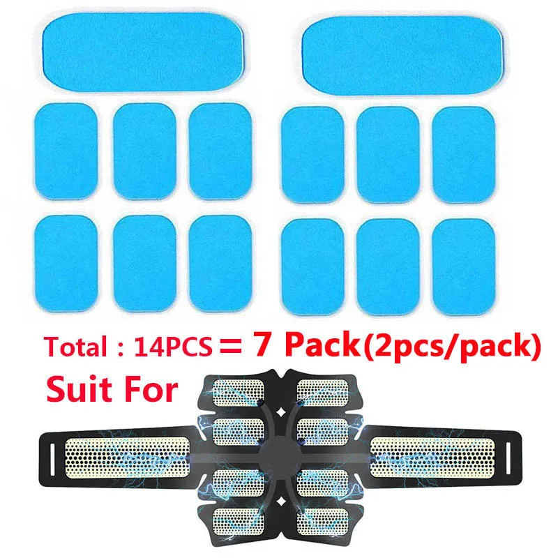 

14Pcs ABS Trainer Gel Pads For EMS Abdominal Stickers Hydrogel Abdomen Muscle Stimulator Slimming Massage Replacement Patch