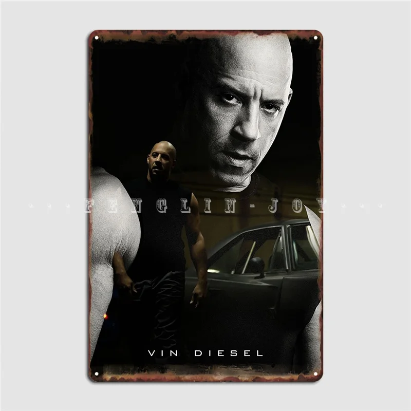 Vin Dieseles Fast N Furious Metal Plaque Poster Wall Cave Home Retro Plaques Tin Sign Poster
