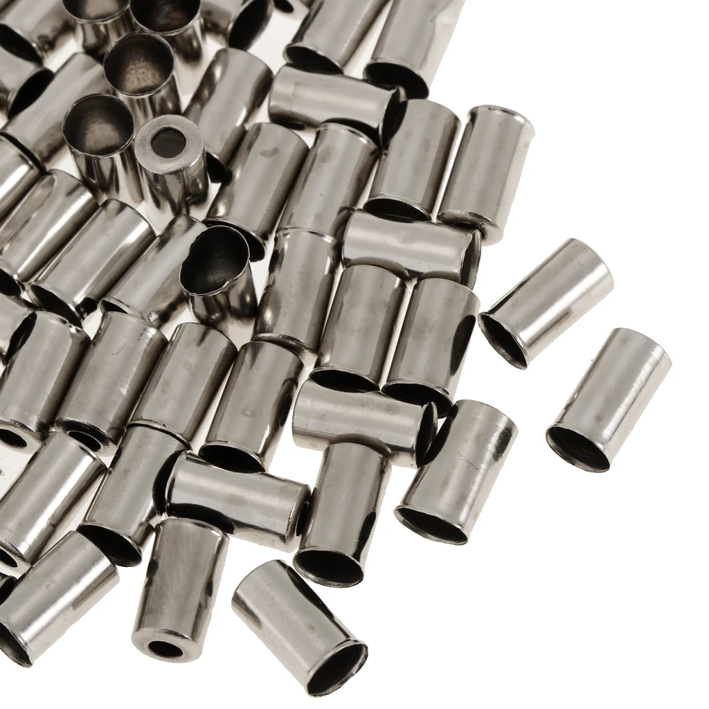 

100Pcs Durable Aluminum Mountain Bicycle Brake Cable Cap End Tips Crimps