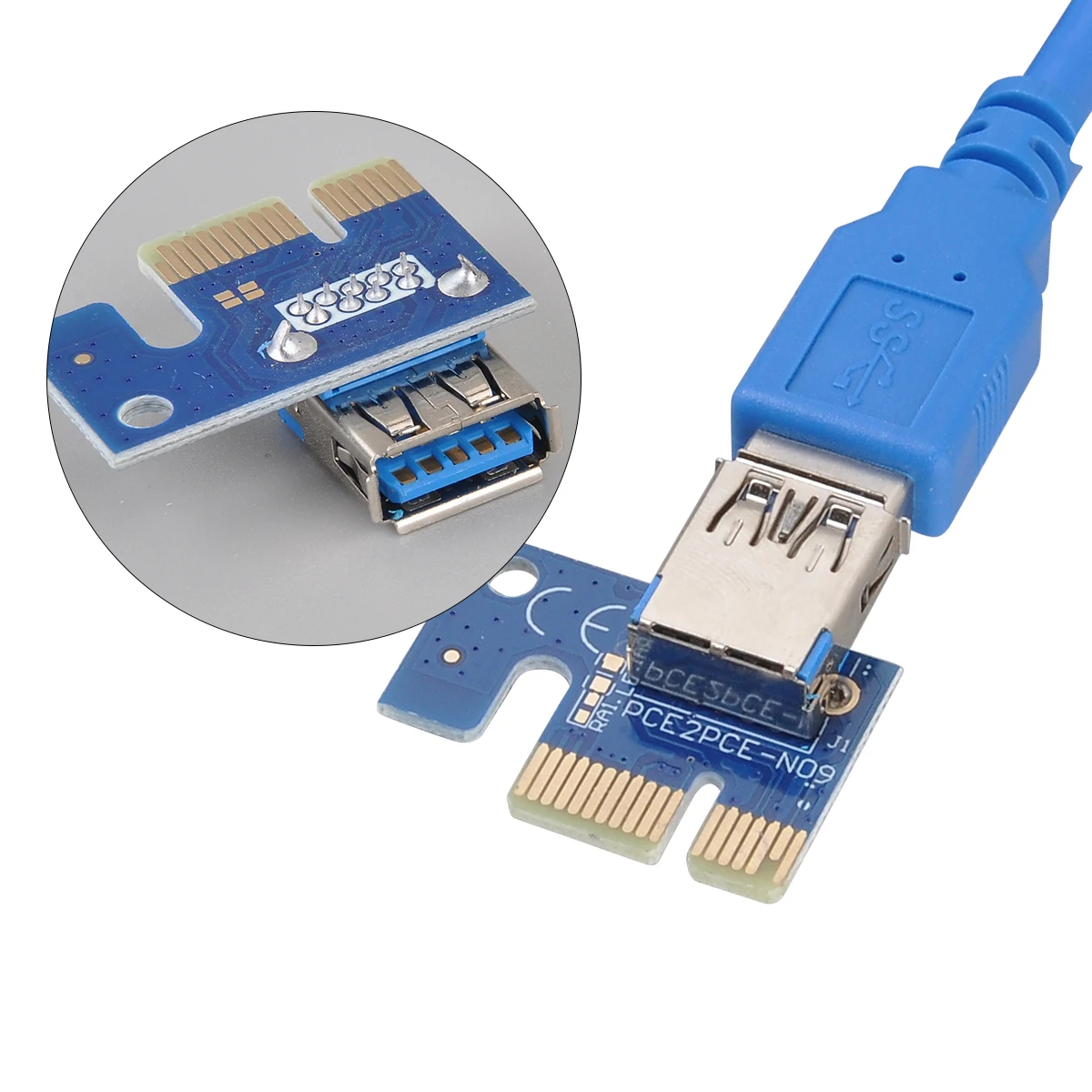 6 упаковок PCI-E Райзер Экспресс-кабель от 16X до 1X ( Dual-6pin / MOLEX) Ethernet ETH Майнер питание
