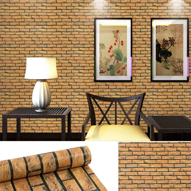 Домашний Декор 3D ПВХ деревянная зернистая Настенная Наклейка s бумага кирпичная