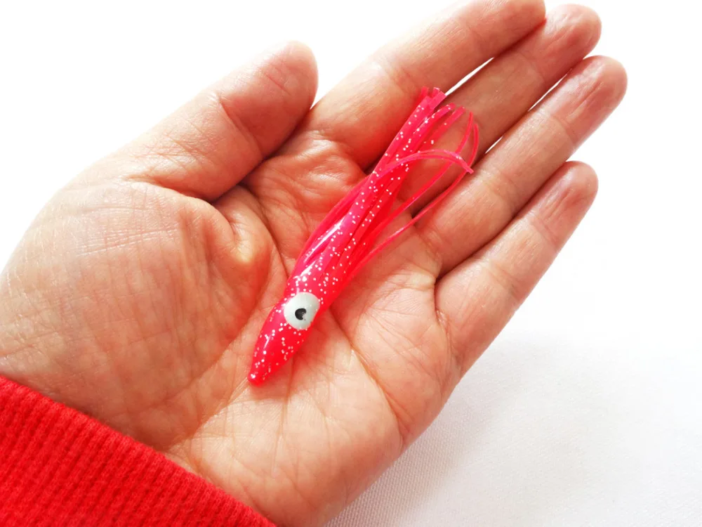 Приманка рыболовная красная 70 мм мягкий кальмар 20 шт. | Спорт и развлечения