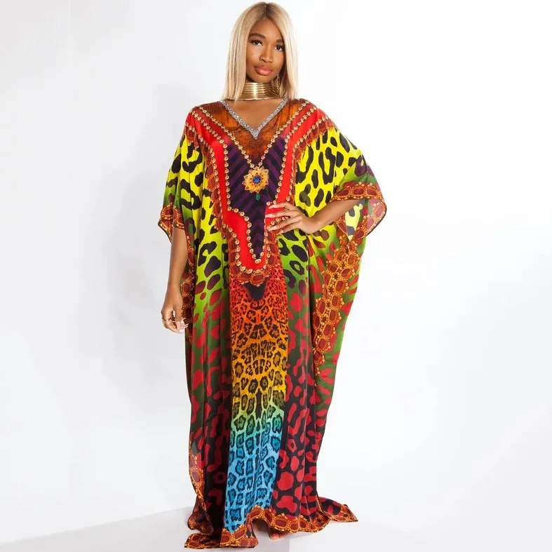

Women Maxi Loose Long Dress 2021 Summer Plus Size Fashion Print Casual Beach Cover Up Party Dress Loose Sunproof Holiday vestido