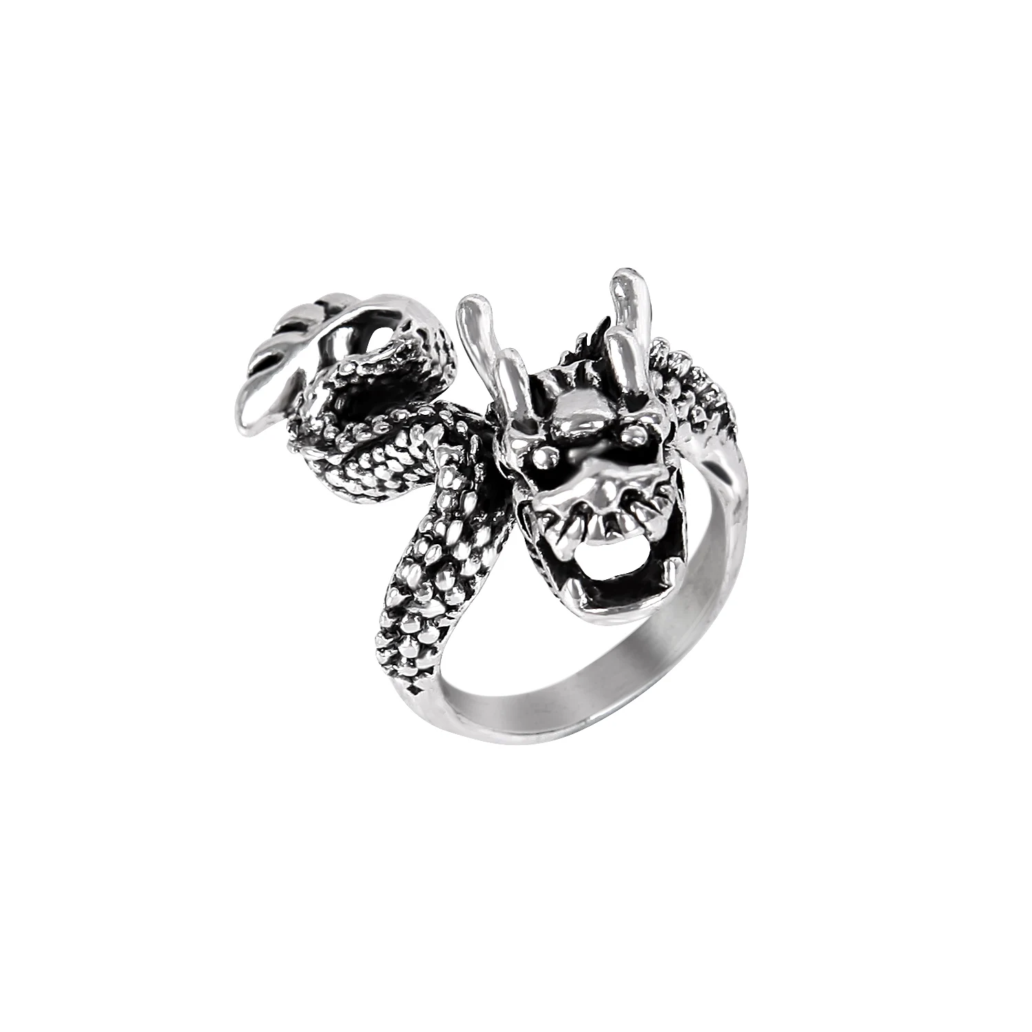 

European Retro Punk Exaggerated Spirit Snake Ring Fashion Personality Stereoscopic Opening Adjustable Ring Animal Jewelry