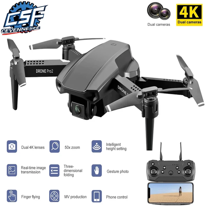 

New E99 Pro2 Drone 4K Professional HD Dual Camera WiFi FPV Altitude Hold Mode Rc Helicopter Foldable Drones Quadcopter Toys Gift