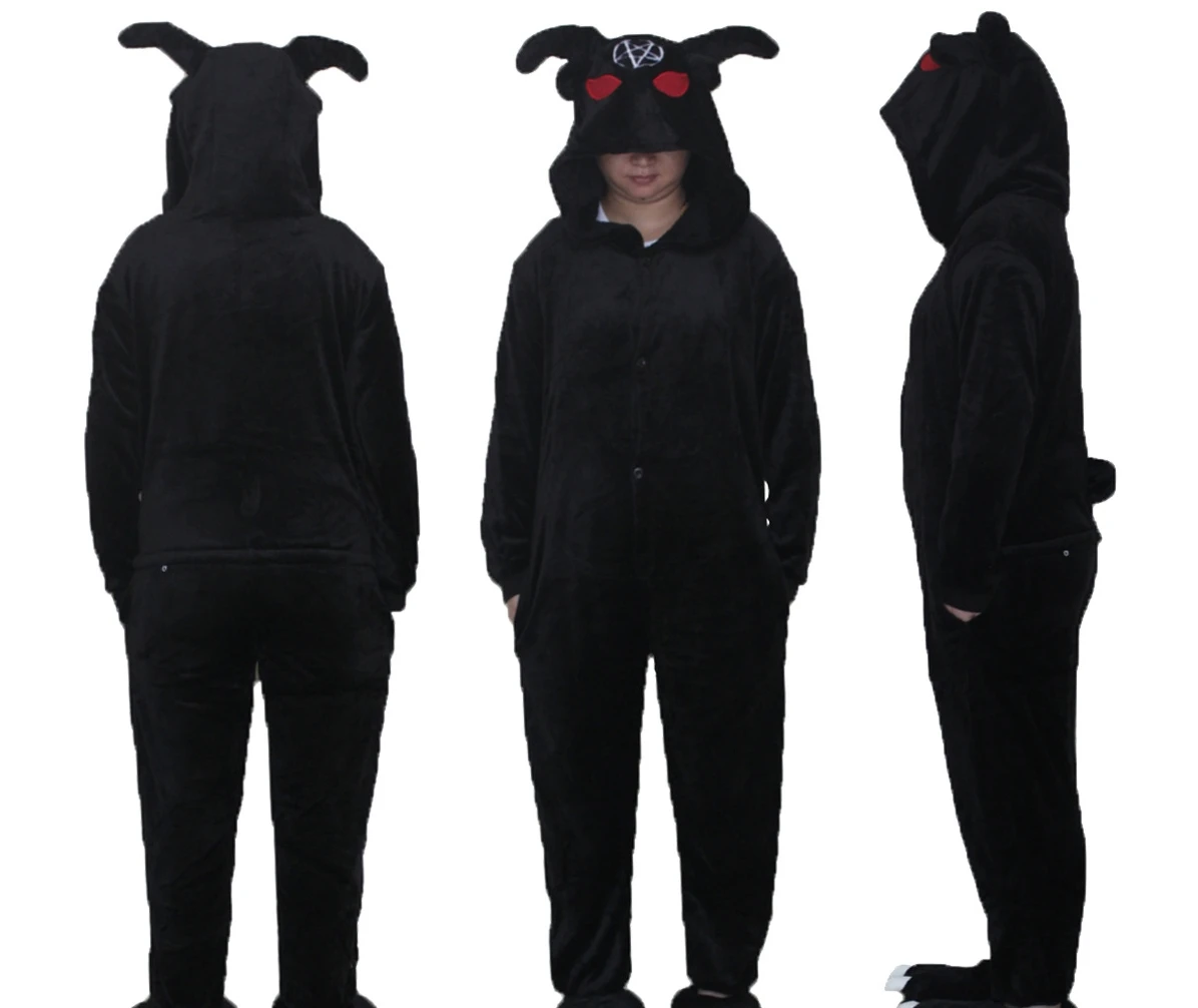 Черные пижамы из овечьей шерсти кугуруми с мультяшным животным котом костюмы для