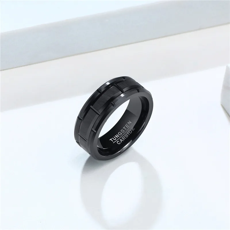 Zorcсама классическое мужское кольцо 8 мм из карбида вольфрама черного цвета