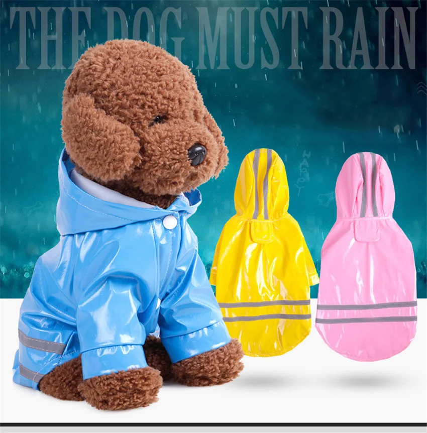 

Summer Outdoor Puppy Pet Rain Coat S M L XL Hoody Waterproof Jackets PU Windproof Raincoat for Dogs Cats Apparel Clothes