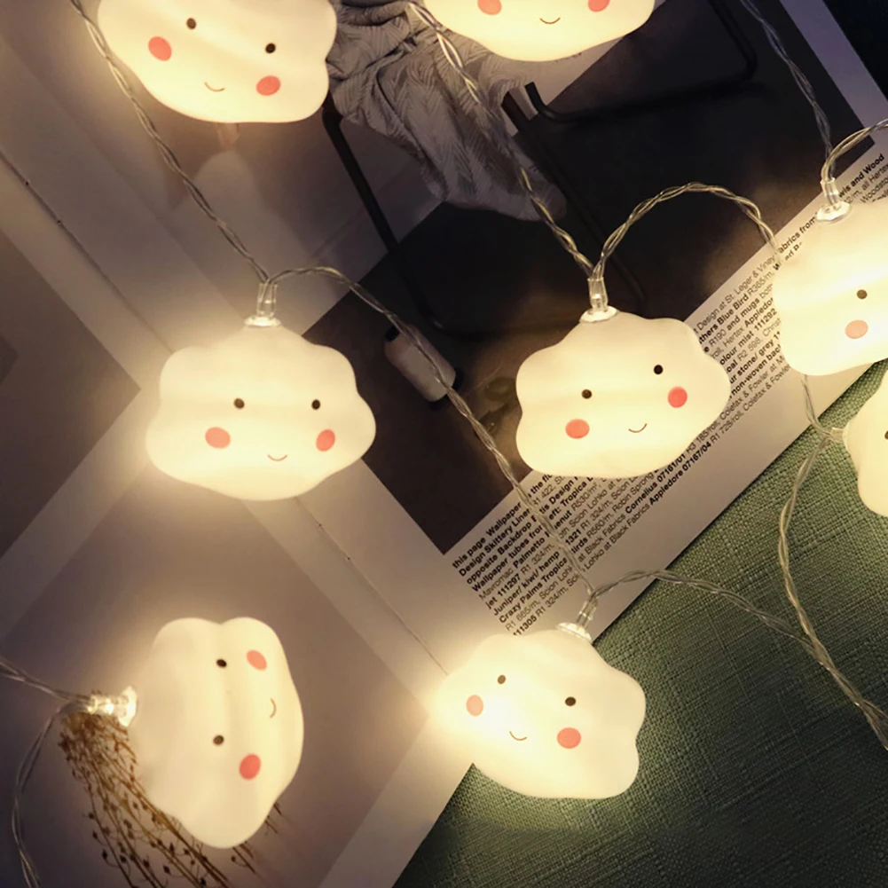 1 65 м 10 LED Smile Cloud светильник Феи Романтический фестиваль Повседневный дом Свадьба